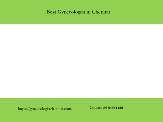 Best Gynecologist in Chennai