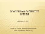 Senate Finance Committee HEARING