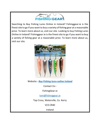 Buy Fishing Lures Online Ireland Fishinggear.ie