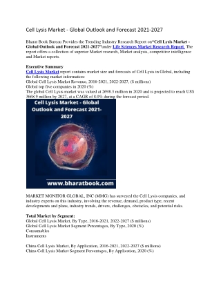 Cell Lysis Market - Global Outlook and Forecast 2021-2027-converted