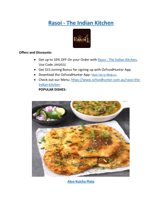 5% Off - Rasoi The Indian Kitchen Takeaway Menu Tarneit, VIC