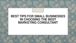 Best Tips for Small Businesses in Choosing the Best Marketing Consultant