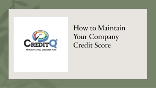 How to Maintain Your Company Credit Score​