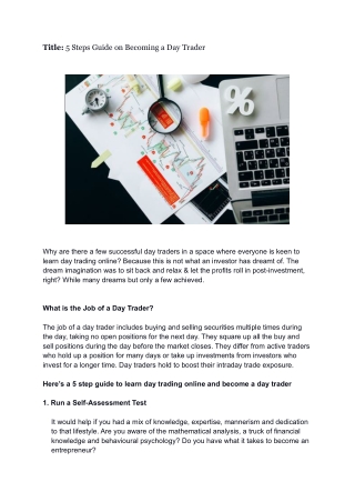 5 Steps Guide on Becoming a Day Trader