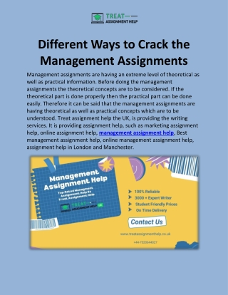 Different Ways to Crack the Management Assignments-converted