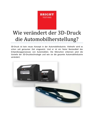 Wie verändert der 3D-Druck die Automobilherstellung?