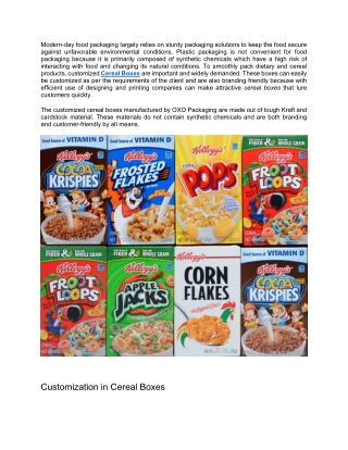 Effective Personalization Opportunities with Affordable Cereal Boxes