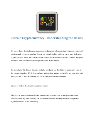 Bitcoin Cryptocurrency