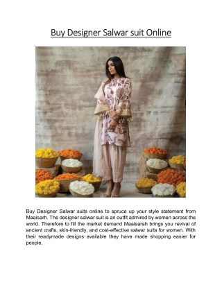 Buy Designer Salwar suit Online