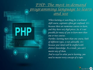 best PHP training center in Durgapur