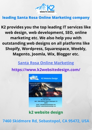 leading Santa Rosa Online Marketing company