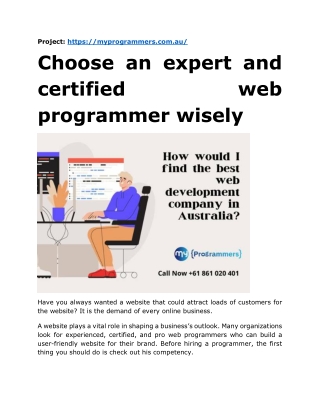 Choose an expert and certified web programmer wisely