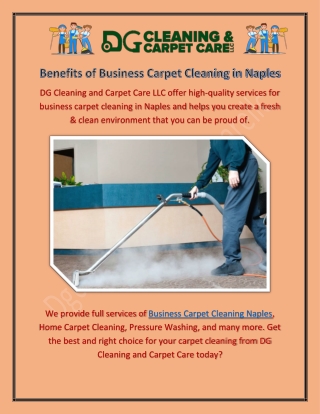 Get Reliable Business Carpet Cleaning Services In Naples