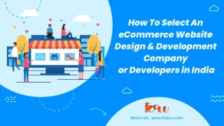 How To Select An eCommerce Website design & Development Company or developers in