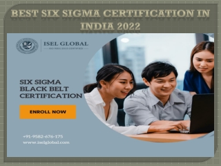 Best Six Sigma certification in India 2022