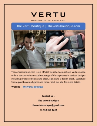 The Vertu Boutique | Thevertuboutique.com