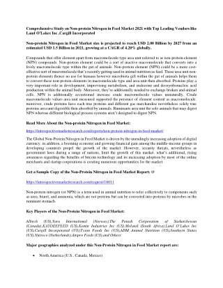 Non-protein Nitrogen in Feed market