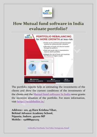 How Mutual fund software in India evaluate portfolio