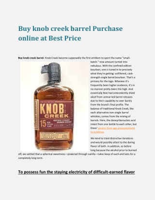 Buy knob creek barrel Purchase online at Best Price