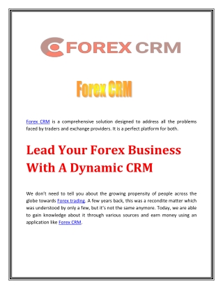 Forex CRM