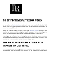 The Most Appropriate Interview Outfit for Women