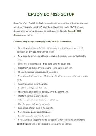 How to Setup Epson WorkForce Pro EC-4020 Printers [Quickly & Easily] - Airprint.