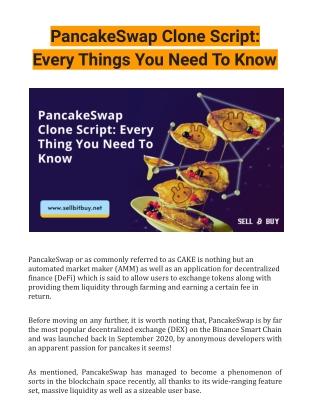 PancakeSwap Clone Script: Every Things You Need To Know