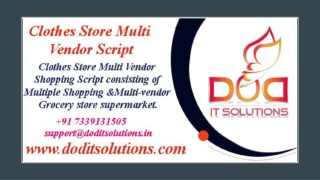 Clothes Store Multi Vendor Clone Script - Readymade Clone Script