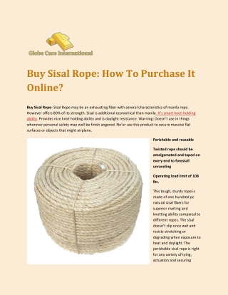 Buy Sisal Rope- GLOBE