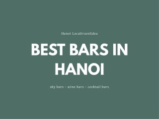 BEST BARS IN HANOI