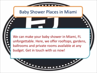 Baby Shower Places in Miami