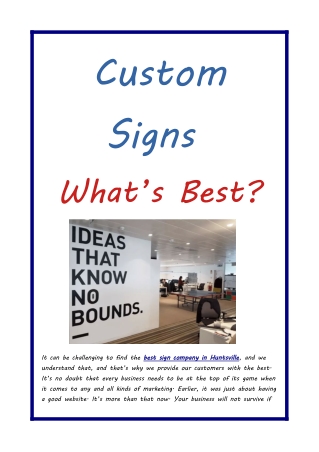 Custom Signs – What’s Best