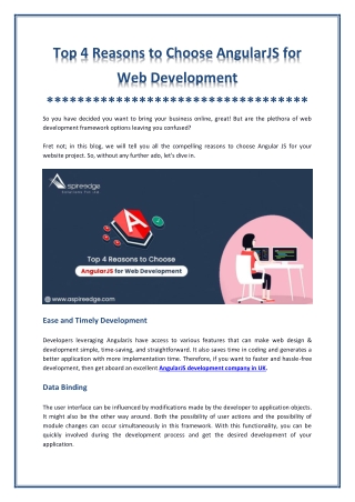Why Choose AngularJS for Web Development?