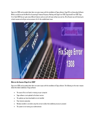 Sage Install Error 1308