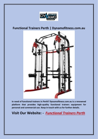 Functional Trainers Perth | Dynamofitness.com.au