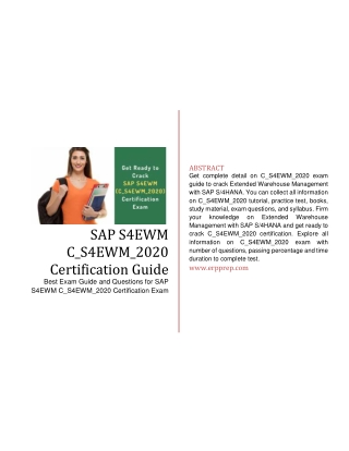 Best Exam Guide and Questions for SAP S4EWM C_S4EWM_2020 Certification Exam