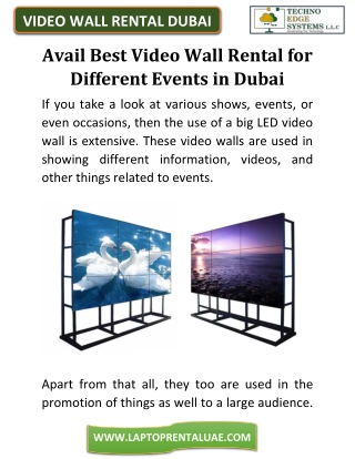 Avail Best Video Wall Rental for Different Events in Dubai