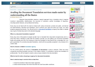 Availing the Document Translation services made easier by understanding all the Basics