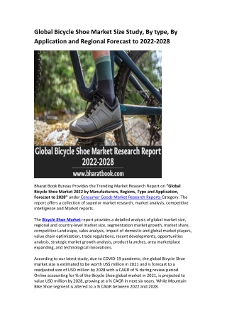 Global Bicycle Shoe Market Research Report 2022-2028