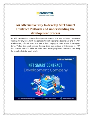 An Alternative way to develop NFT Smart Contract Platform and understanding the development process