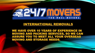 Hire Best International Removals in Melbourne for Easy Move