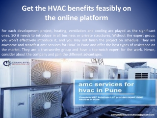 Get the HVAC benefits feasibly on the online platform