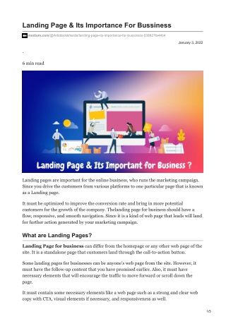 Landing Page & Its Importance For Bussiness