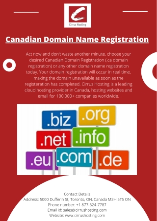 Canadian Domain Name Registration