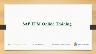 SAP IDM Training | SAP Identity management overview | IDM Certificate courses
