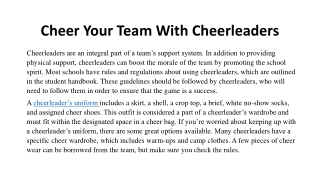 Cheer Your Team With Cheerleaders