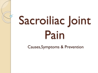 Sacroiliac Joint Pain