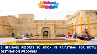 6 Heritage Resorts To Book in Rajasthan for Royal Destination Weddings