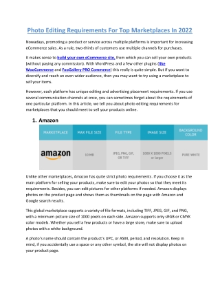 Photo Editing Requirements For Top Marketplaces In 2022