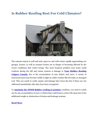 Is Rubber Roofing Best For Cold Climates pdf